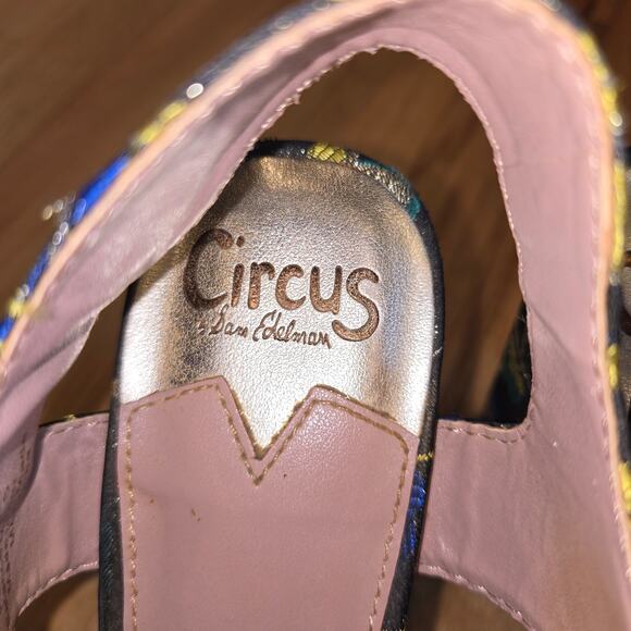 Circus by Sam Edelman Maria Metallic Floral Block Heel 7 1/2 90s Y2K - Picture 6 of 6